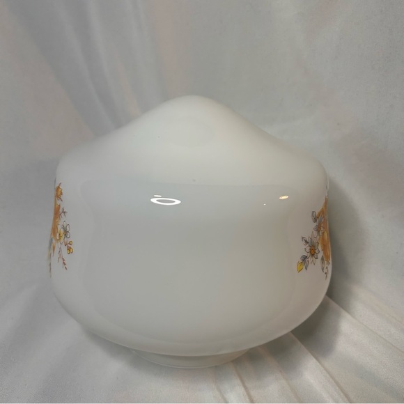 Vintage Floral White and Yellow milk globe Decorative - Picture 3 of 5